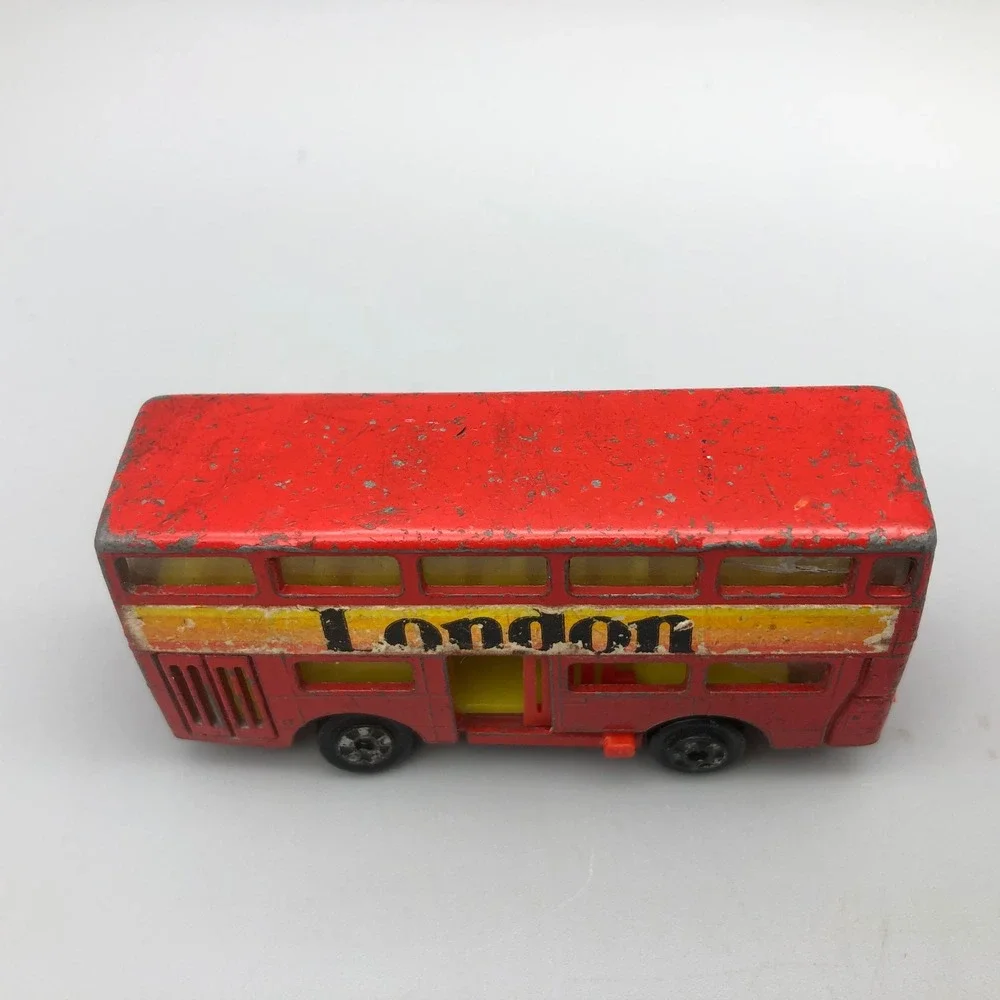 Vintage Diecast Red London Double Decker Bus Sliding Door Zylmex P334 Hong Kong